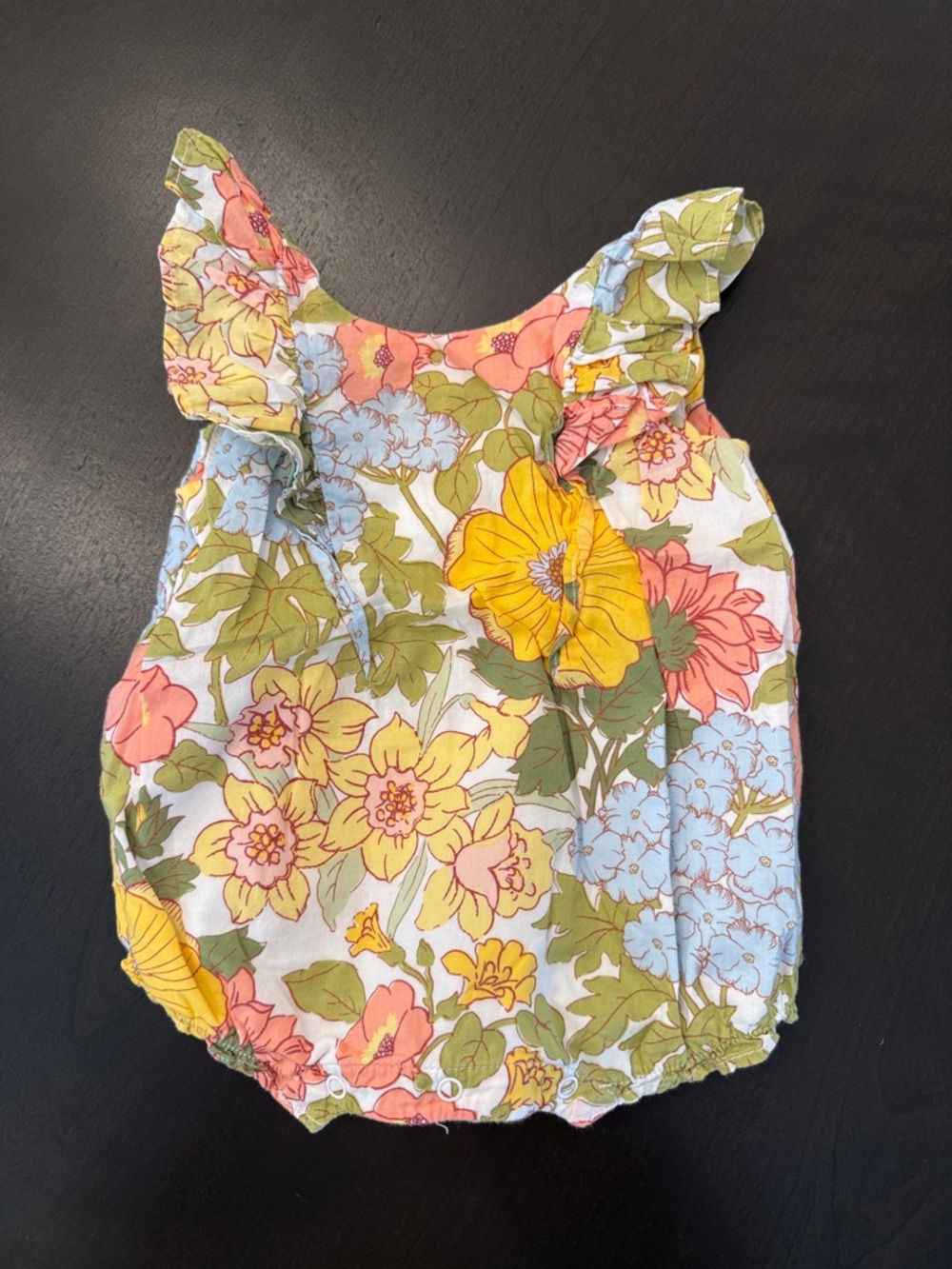Janie & Jack Floral Ruffle Baby Romper 0-3 mos